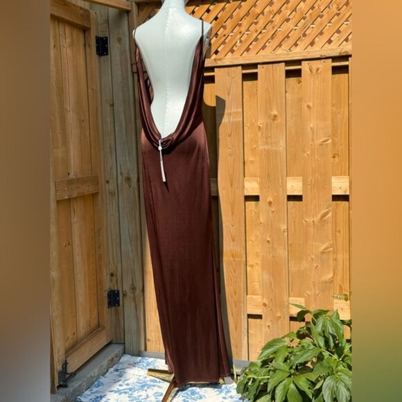 🆕 RAT & BOA 🧿 NWT Deia Slinky Little Brown Jersey Dress, Sz L US 8 - Picture 8 of 15